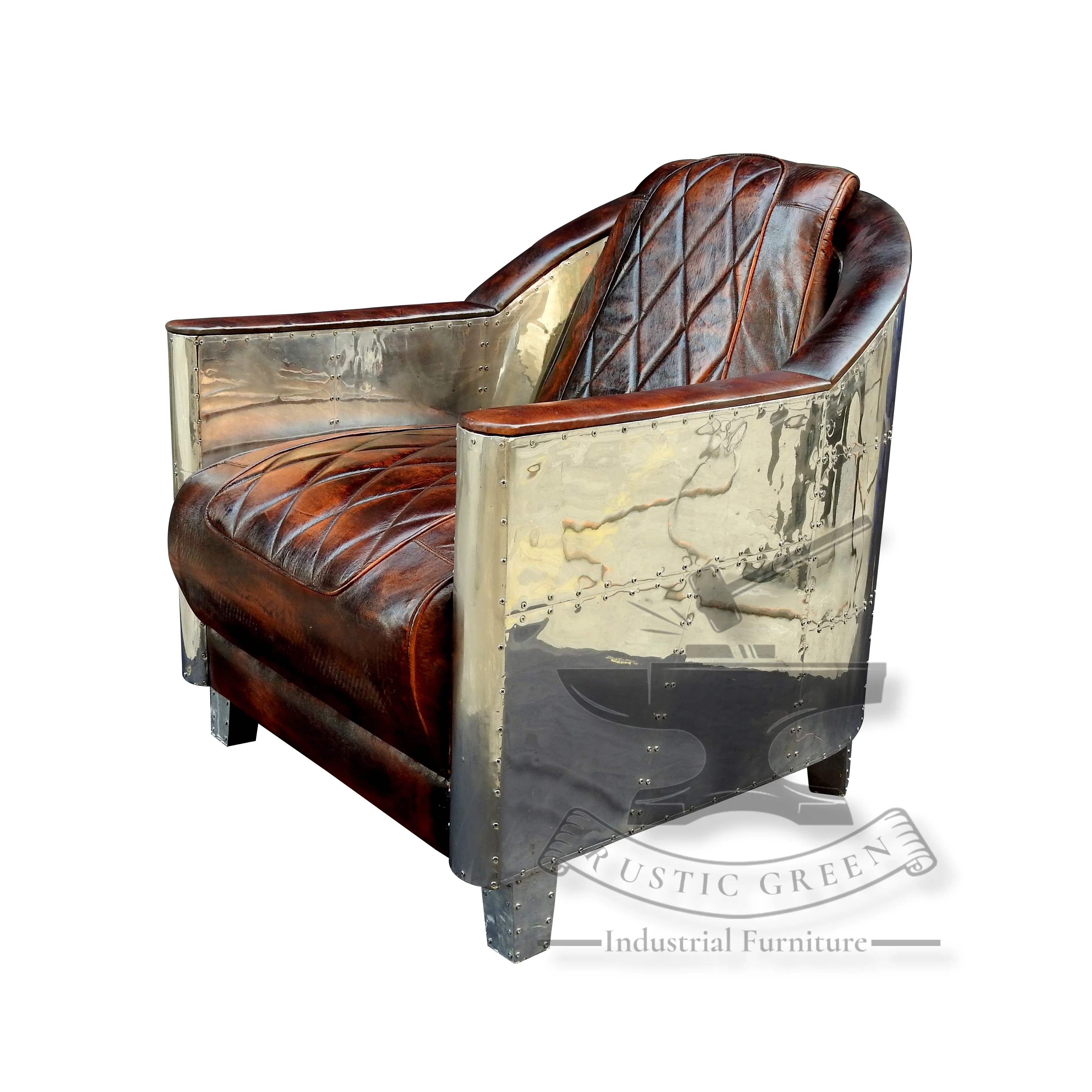 Aviator Leather Single Seater Sofa