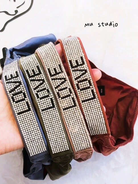 Women Panties Low Waist G-String Thongs Underwear Seamless Rhinestones Thin belt String Sexy T-Back Female Underpants