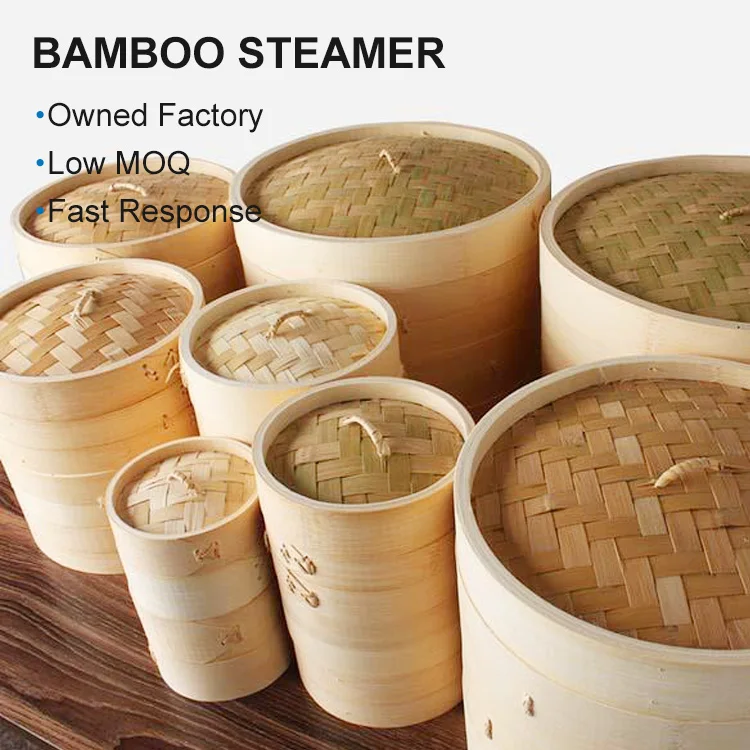 Chinese Cheap Multi-function Dumplings Fish Rice Steamer Steam Pot Bamboo Steamer Basket With Lid