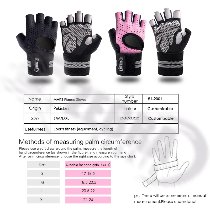 Customized Logo Weightlifting Gloves For Men Women With Wrist Wrap Workout Gloves Gym Glove Wrist Support