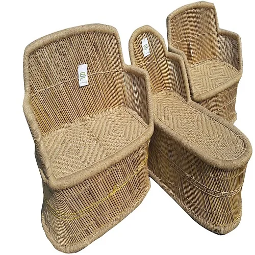 2024 Best Selling Eco- Friendly  Bamboo Cane Lightweight Sofa Lounger + Long Reclining Chair for  Beach Garden Backyard Terrace  Sale