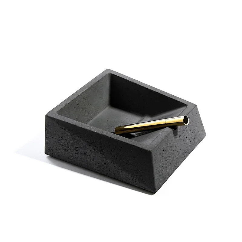 Высококачественная Модная Современная пепельница из тисненого бетона с индивидуальным логотипом пепельница настольное домашнее украшение для дома офиса ресторана бара