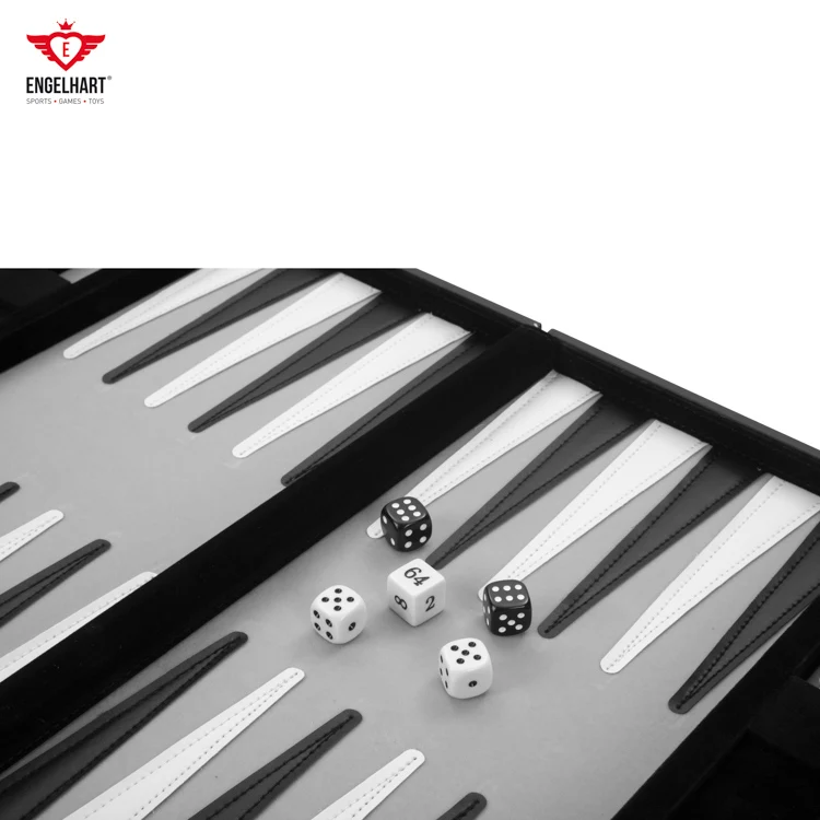 Longfield Games backgammon 11 inch set with wooden frame black, white and grey Educational toys for kids EU supplier Wholesale