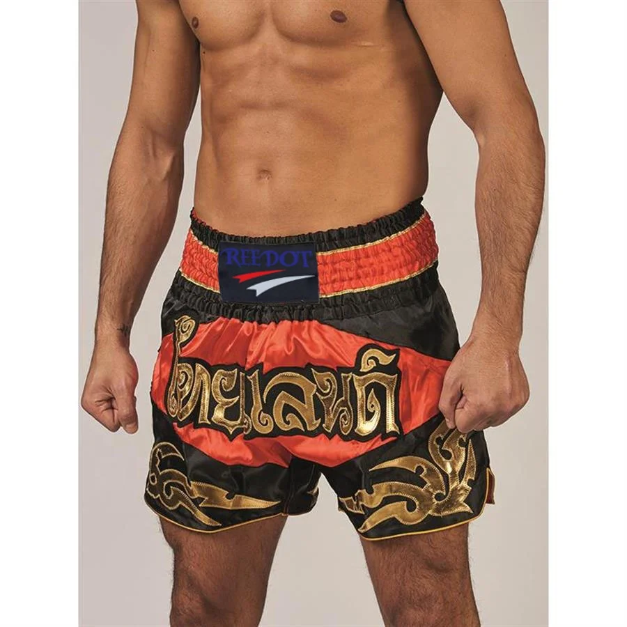 REEDOT SPORTS Kids Boys Muay Thai Shorts Boxing Kickboxing MMA Training Trunk Satin Fight BJJ Grappling Shorts