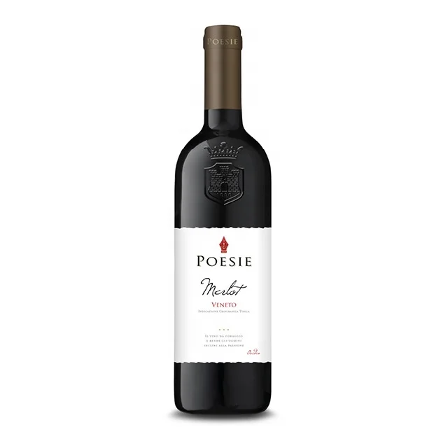 
Italian red wine - Merlot Veneto IGT - Poesie - glass bottle 0,75l -Colour: Intense ruby red -Palate: Harmonious, good structure 
