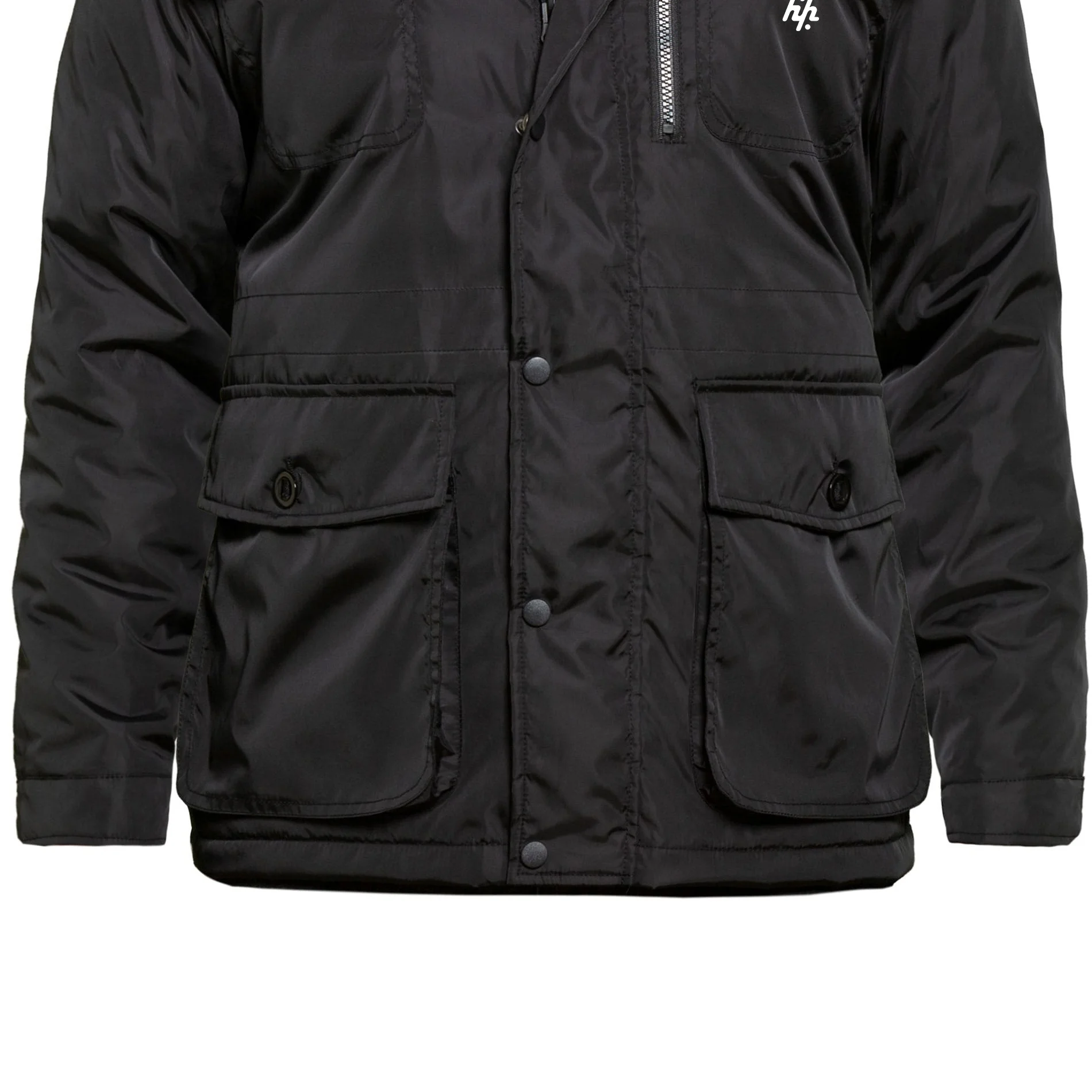 Custom OEM Men New Fashion Black Five Pocket Coat Long sleeves Warm Men puffer Jacket ( Manufacture By Huzaifa Products )