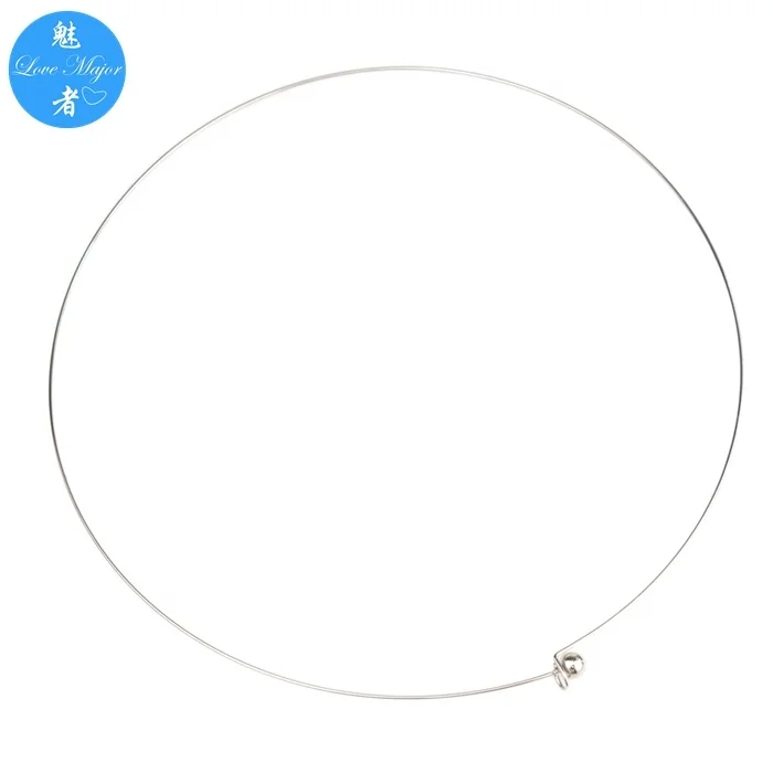 Choker Necklace for Women Stainless Steel Silver Wire Choker Collar Bead Clasps
