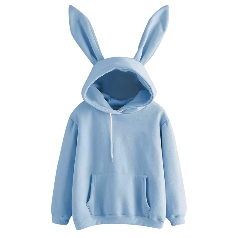 Autumn Winter women Rabbit Ears Fashion Hoodie Casual colors Solid Warm Sweatshirt Hoodies Women Long Sleeve Hoodies For Winter