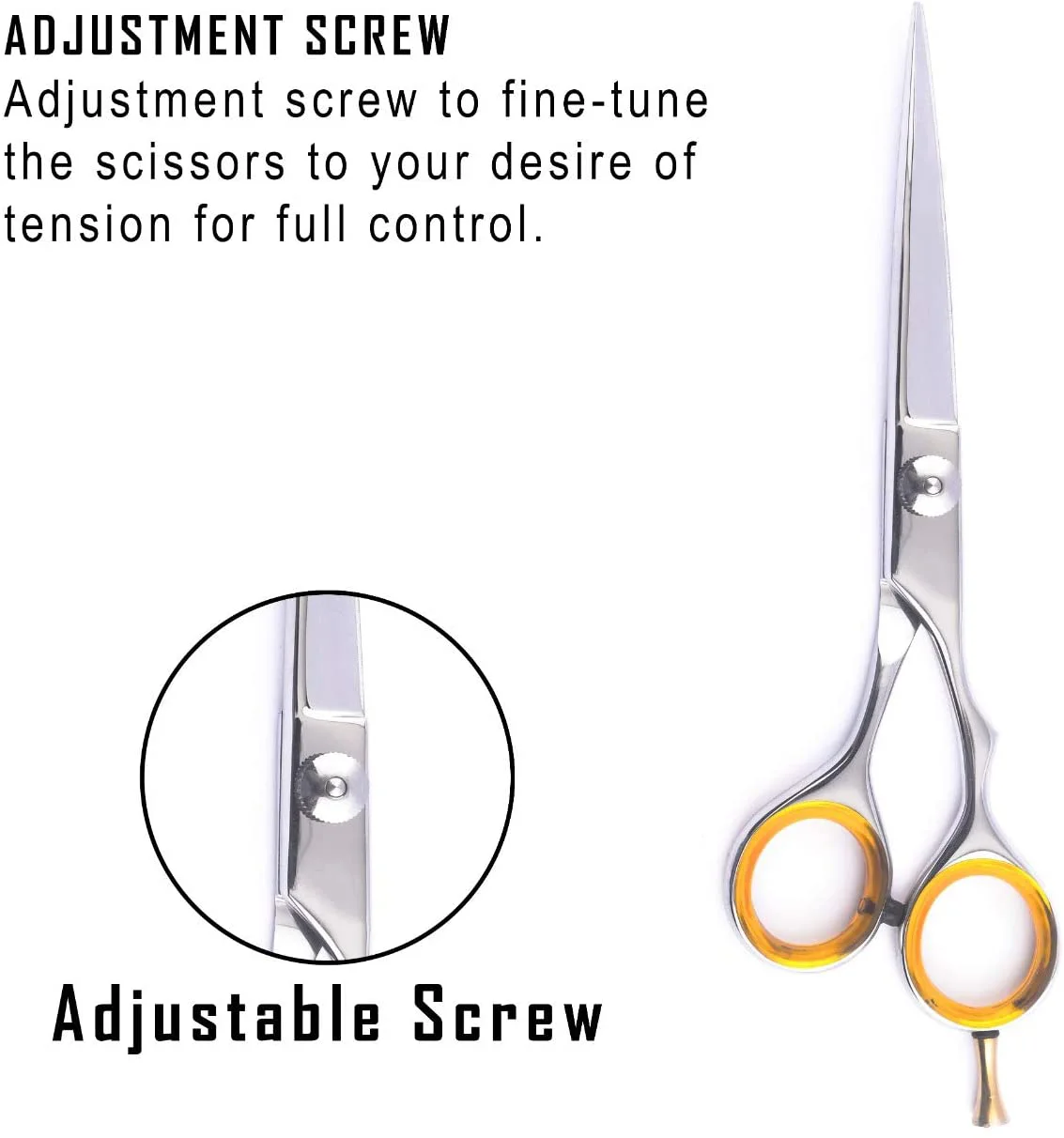 
Barber Scissors-Professional 440C Japanese Stainless Steel hair scissors With handy adjustment tension screw 
