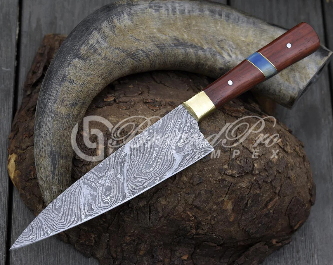  Нож шеф-повара из дамасской стали Профессиональный французский шеф-повар с экзотическим красным сердечком деревянная и композитная ручка 10 дюймов