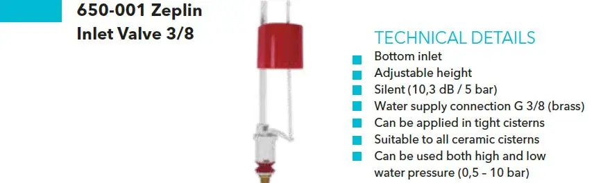 ZEPLIN 3/8 BOTTOM INLET VALVE (BRASS)