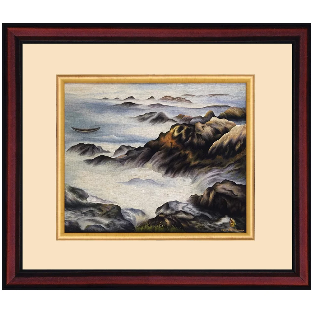 Classical Style Seascape Paintings The Calling Of The Sea Hand Embroidery Artworks on Thread Silk Cotton