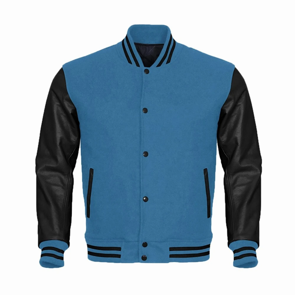 Пакистанское производство, мужские Куртки из искусственной кожи с черными рукавами, Удобные куртки Letterman