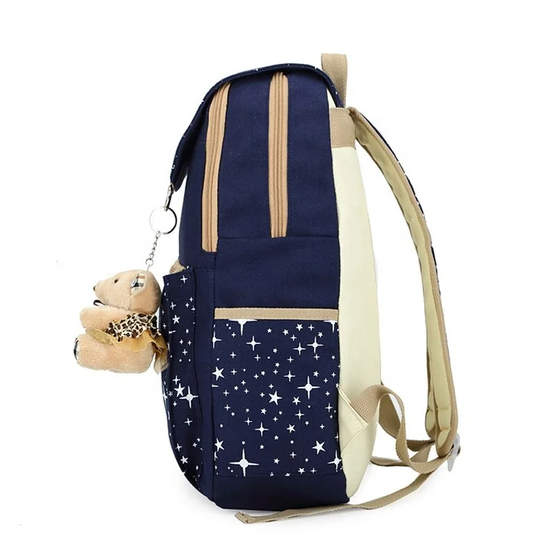 3 Pieces set mochila escolar children Cute cartoon Student bag Star Printing Cute boys kids bagpack school bag set for girl