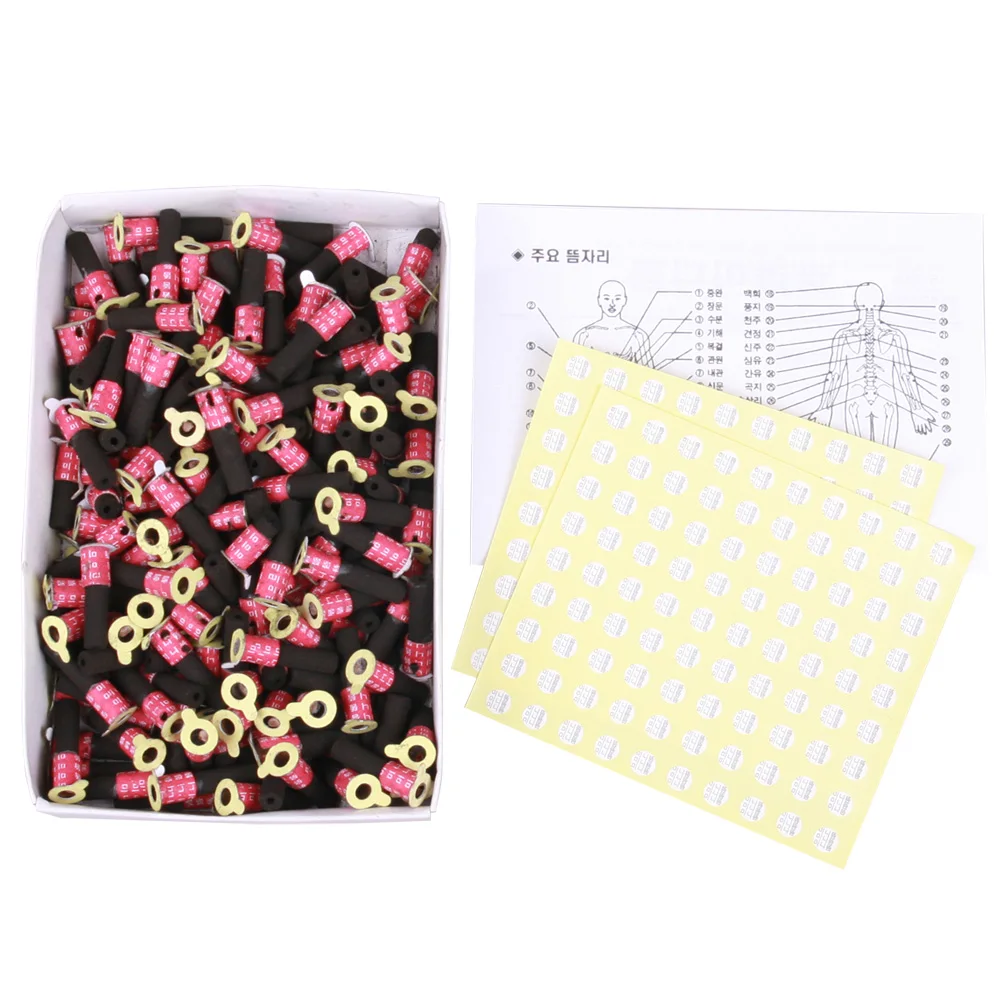 
SEJIN NO-Smoke MINI MOXA. Medical Smokeless Moxibustion Made Korea Nature Therapy Moxa Cone Pure Roll Moxa Stick (180PCS/BOX) 