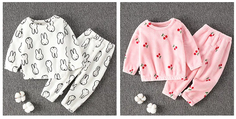 OEM and ODM Manufacture Kids Winter Pajamas Custom Cartoon Printing Coral Fleece Children Nightwear