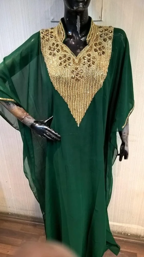 Hand Beaded Dubai Style Abaya Wedding farasha Jalabiya maxi dress kaftan latest hand beaded farasha design