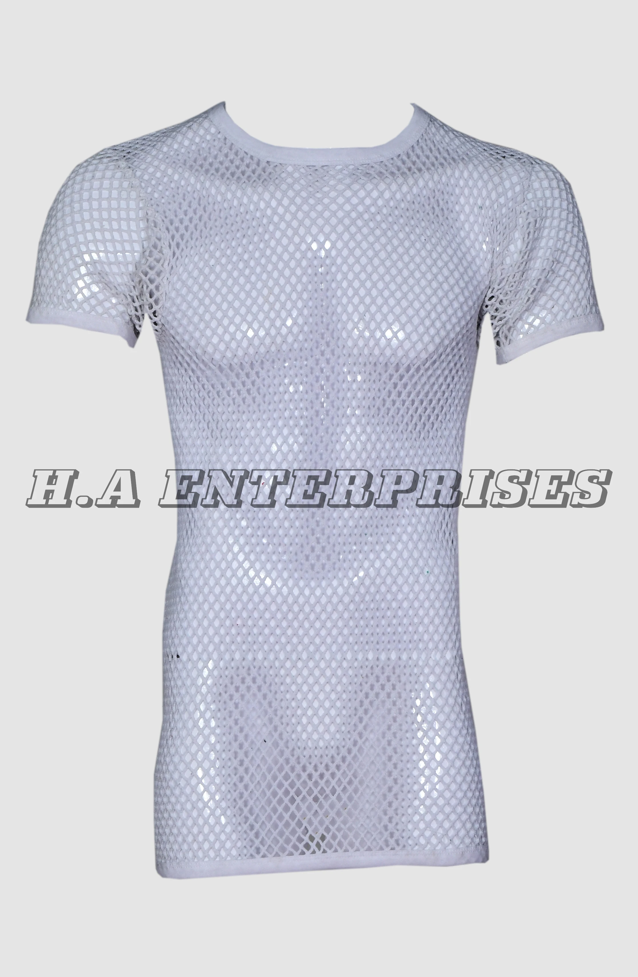 100% Cotton Mesh Fishnet String T- Shirt, Rasta Caribbean Style Large Meshing Jamaica Trinidad, Breathable Gym T-Shirt