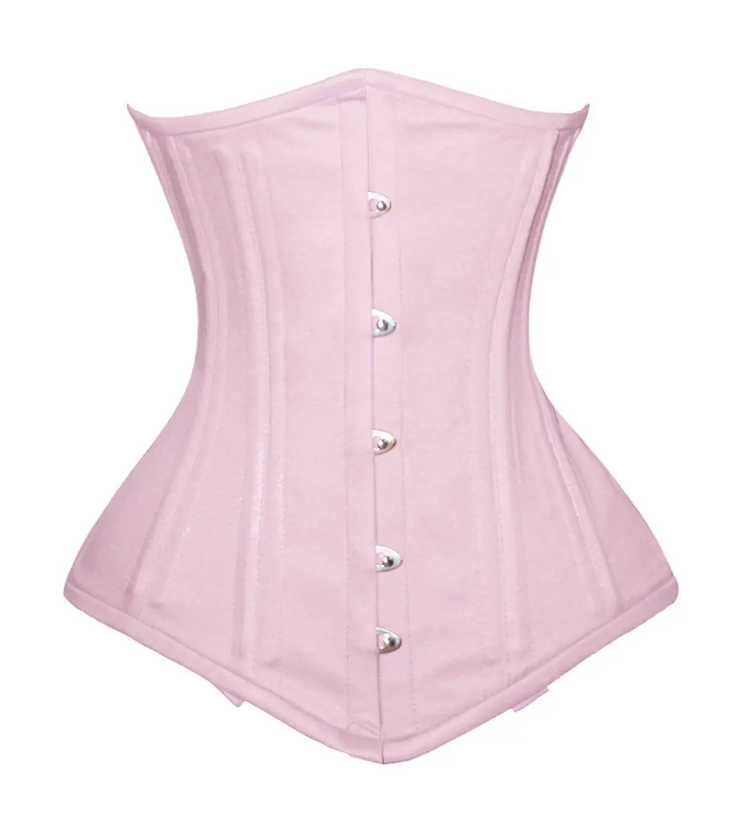 COSH CORSET Baby Pink Cotton Under Bust Double Steel Boned Waist Training Extreme Curvy Size Adjustable belt Fashion Corset
