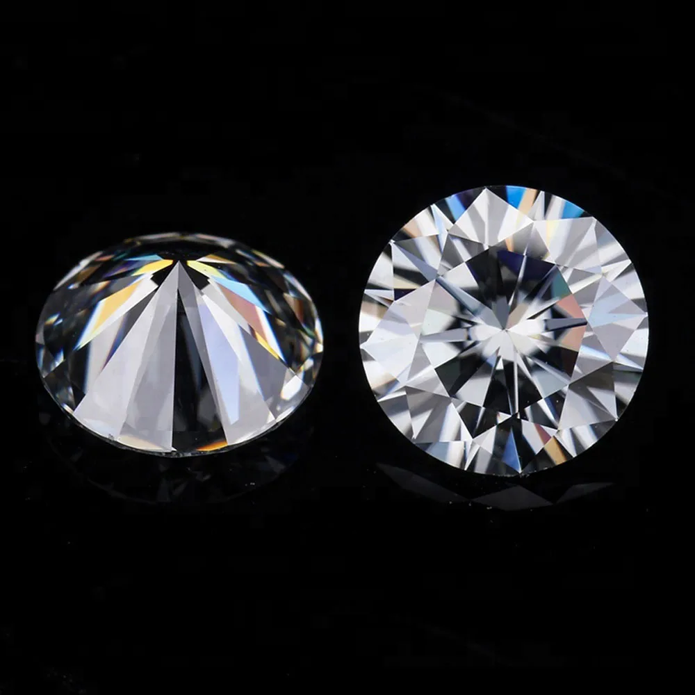 Factory Price  Excellent Cutting Round Shape Natural Moissanite Diamond with Grey VVS1 Clarity 1ct loose Moissanite Diamond