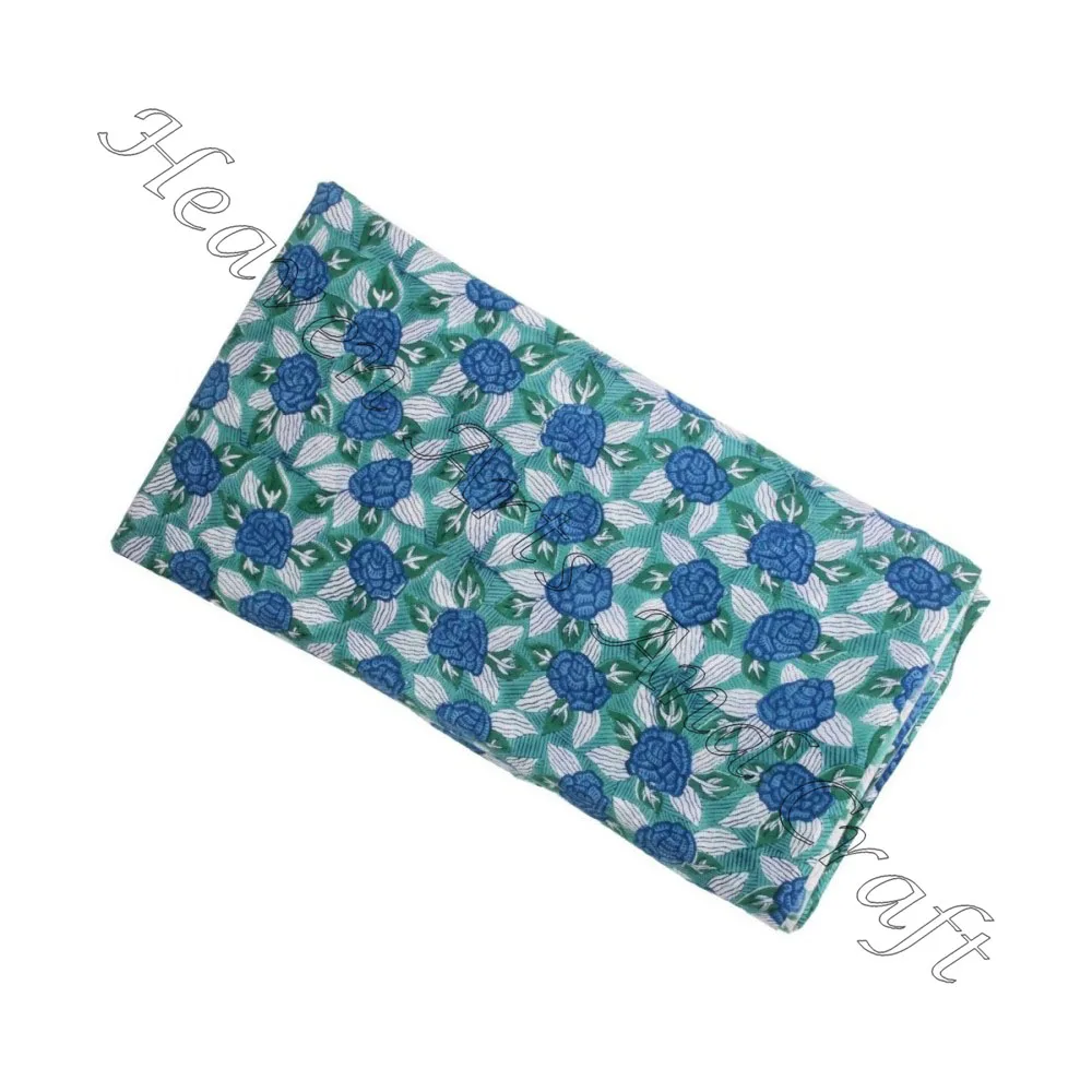 Manufacturer Of Indian Hand Block Print Cotton Voile Fabric For Kurti Dress Garments And Skirts In India