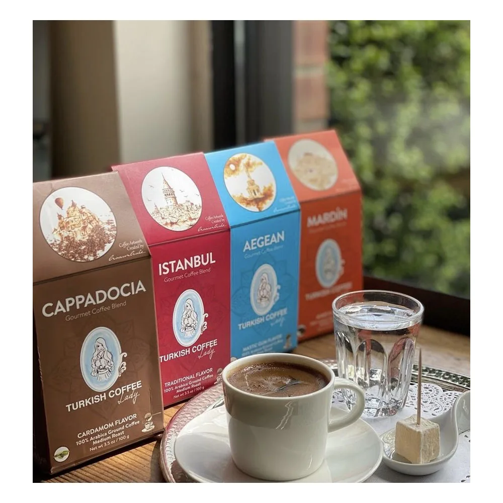 Turkish Coffee Lady Istanbul Gourmet Instant Coffee 100g Traditional Flavor 100% Arabica Ground Coffee Medium Roast