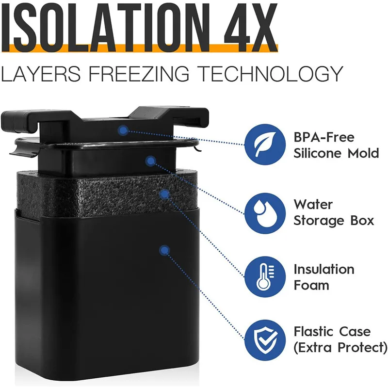 Hot BPA free  Easy released Silicone Skull shape  Clear Ice Cube Ice Ball Mold Maker with Bucket