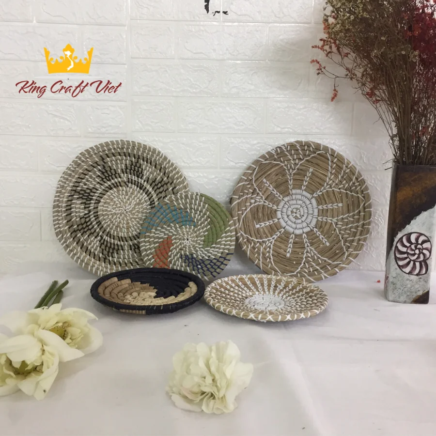 Вьетнамская Дешевая Плетеная натуральная корзина для морских водорослей Настенный декор оптовая продажа от King Craft вьетнамский поставщик