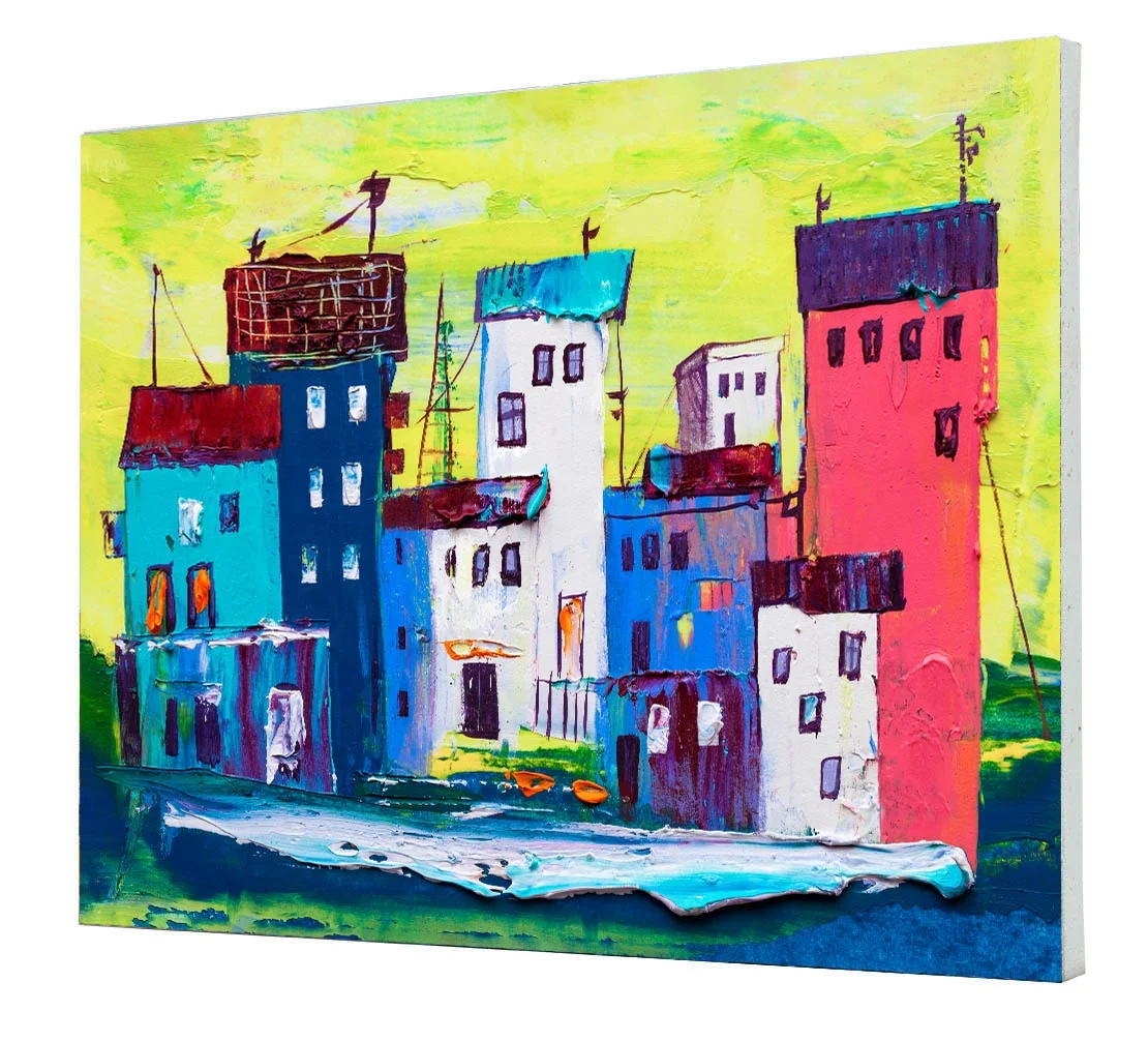 
1213006137 Abstract painting of city buildings - Paintings art on canvas frame 