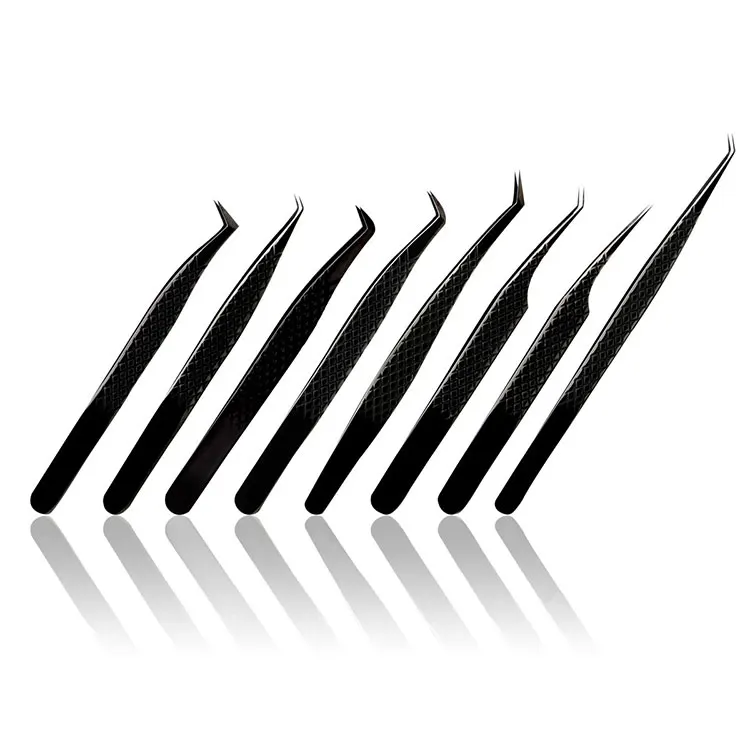 
Черный 45 градусов объем пинцет с изготовленным на заказ логосом Наращивание ресниц Пинцет 