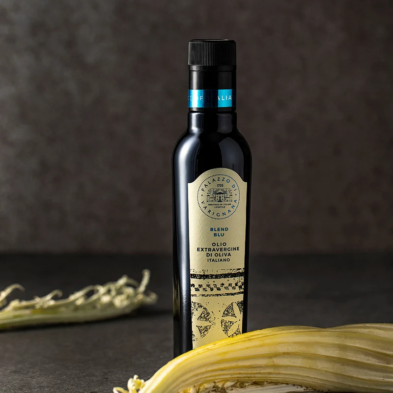 Top Quality Made in Italy Extravirgin Olive Oil Blend Blu Glass Bottle 250ml Ready to Ship