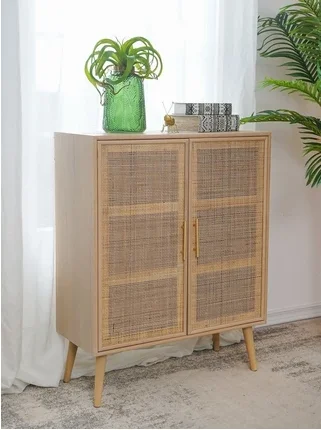 Manufacturer high quality modern design natural rattan wood cabinet home furniture from Vietnam