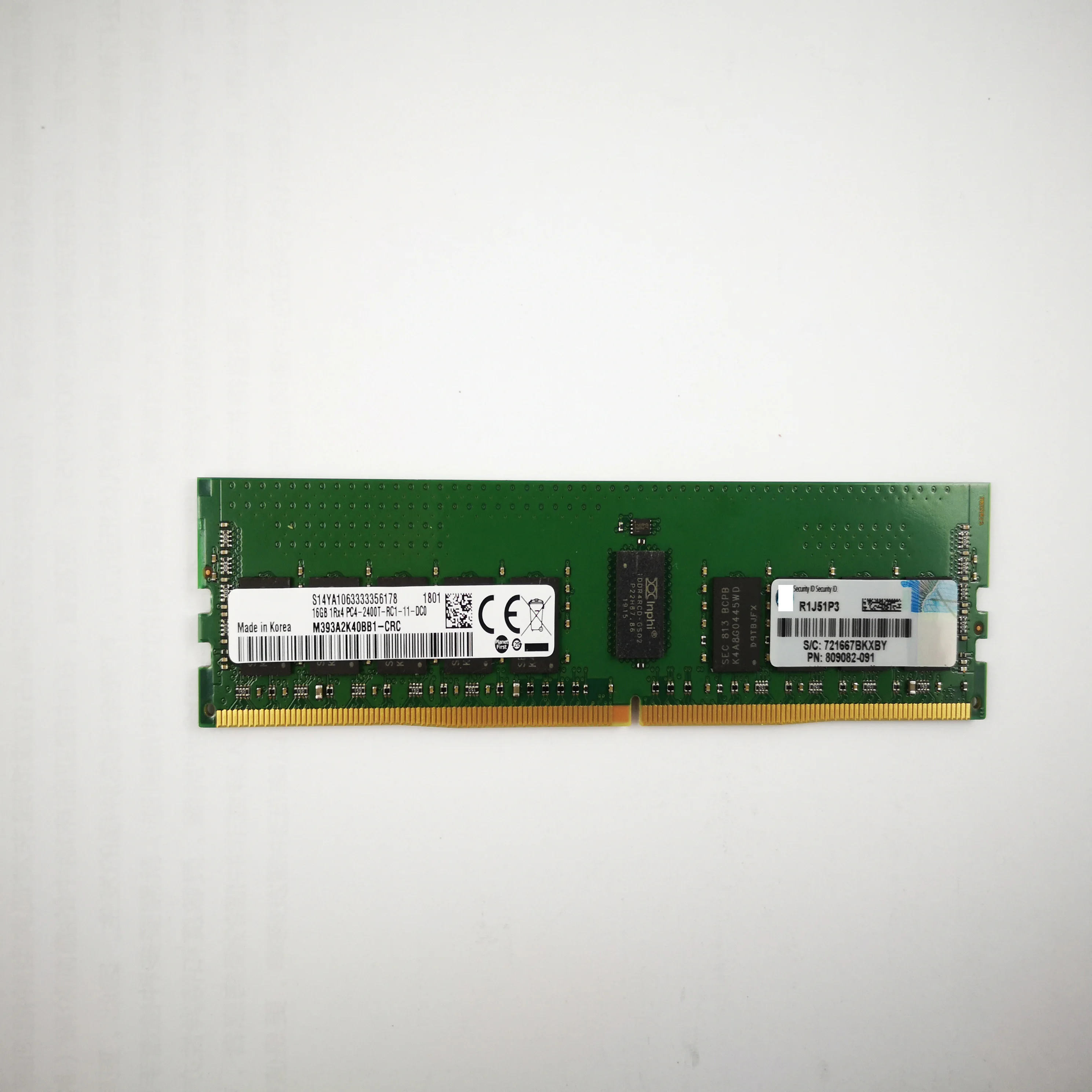 Серверная оперативная память 805349-B21 памяти 16GB(1x16GB) 1Rx4 DDR4-2400 RDIMM 1,2 V AB