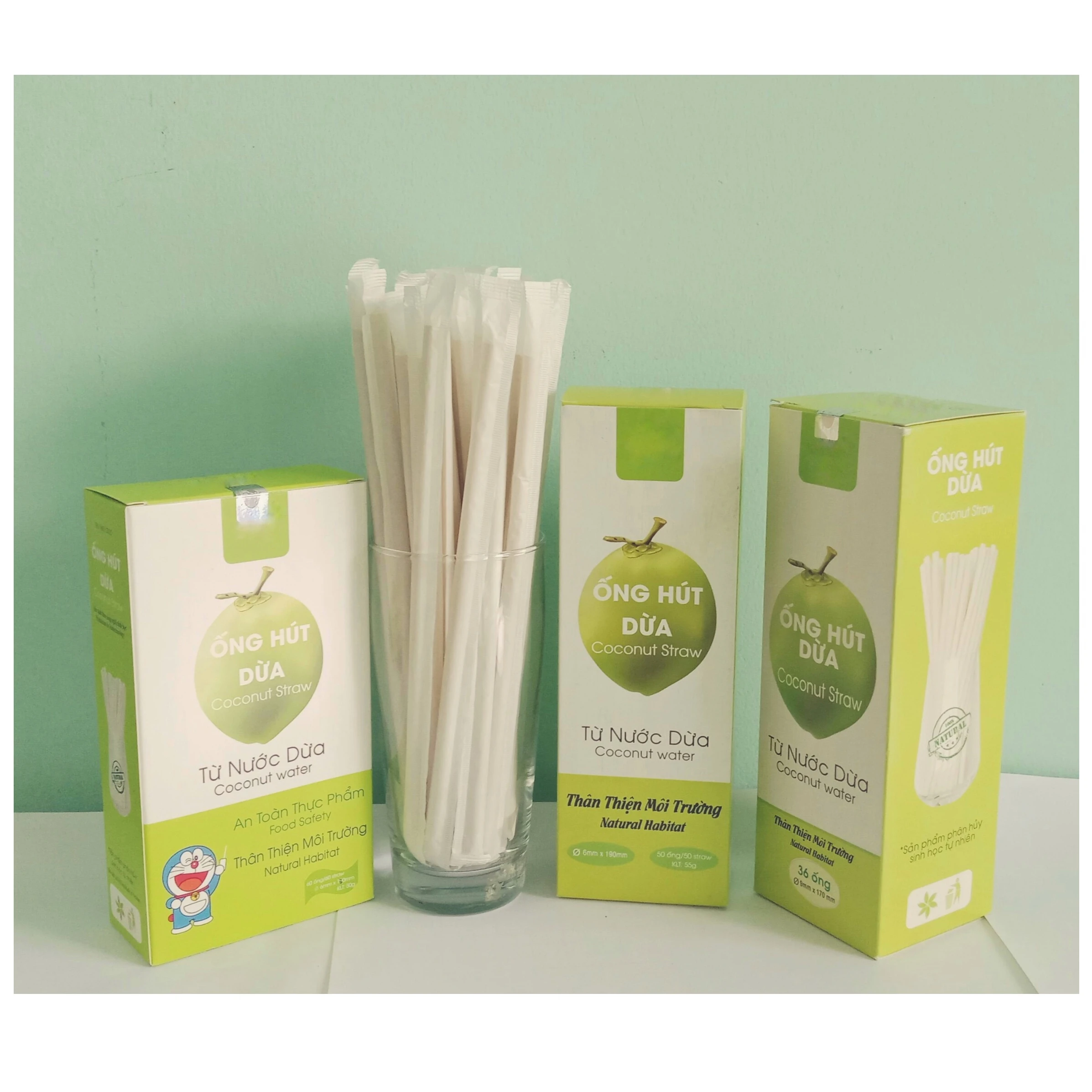 Eco-friendly Coconut Straw, Bio-degradable Disposable Drinking Straws from Fresh Coconuts Water for Serving drinks