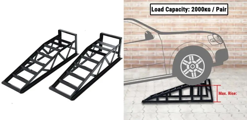 Heavy Duty 2Ton Extra Wide Car Vehicle Maintenance Metal Ramps