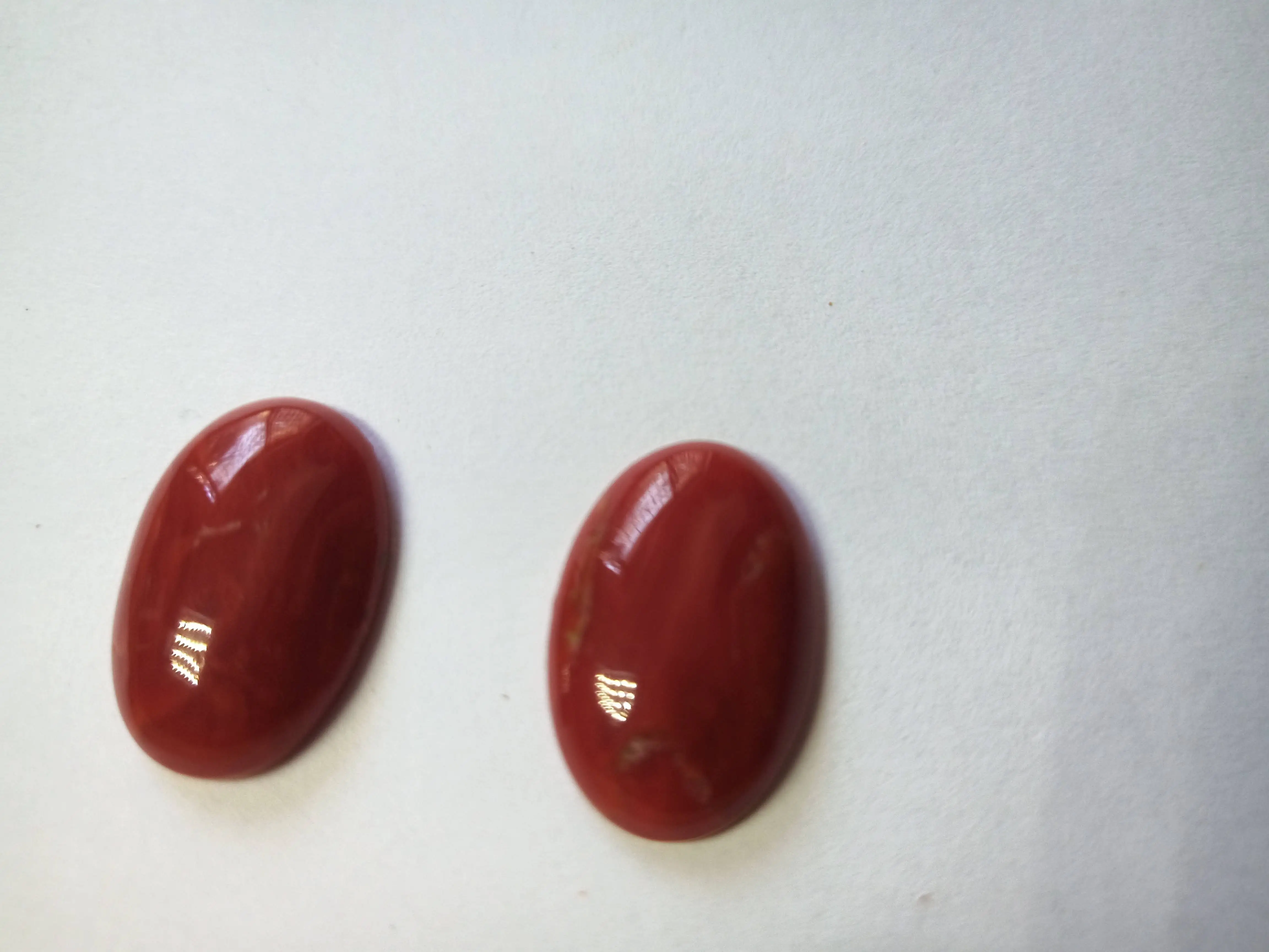 Italian Natural Red coral oval cabochons corallium rubrum from Mediterranean Sea 14x10mm