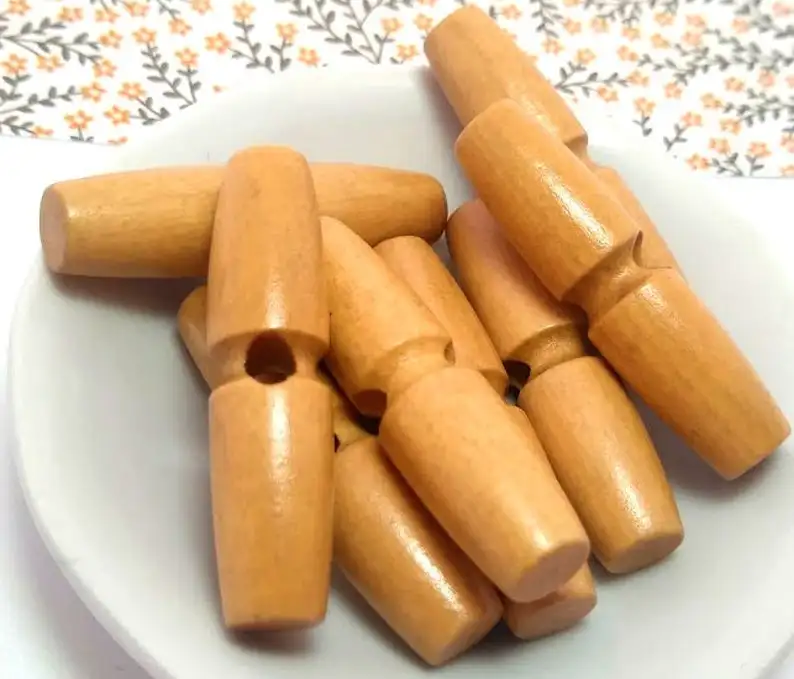 2021 Factory Price Vintage Toggle Button Natural Wooden Toggle for Jacket