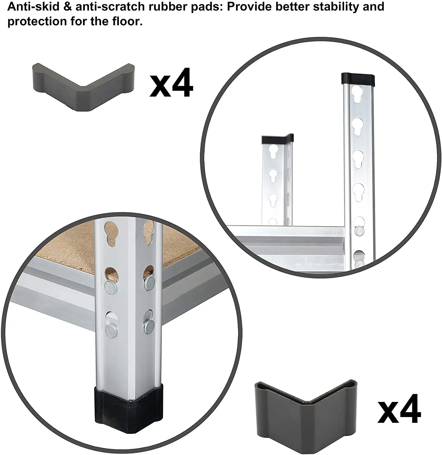  5 ярусов Heavy Duty Высокое качество без пыли Регулируемый алюминиевый стеллаж для хранения