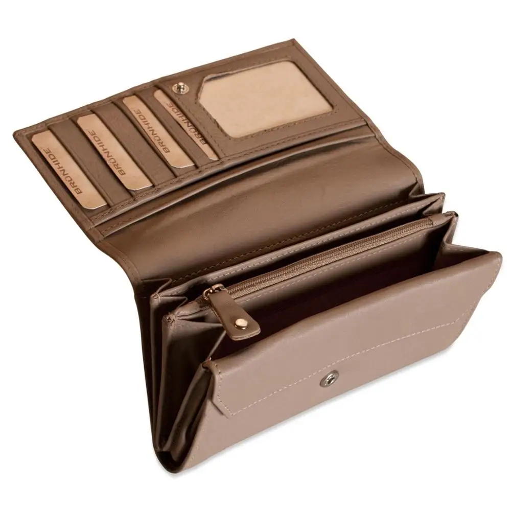 Womens Wallet Genuine Leather Wallets Large Capacity Cash Clutch Purses With Zipper Pocket