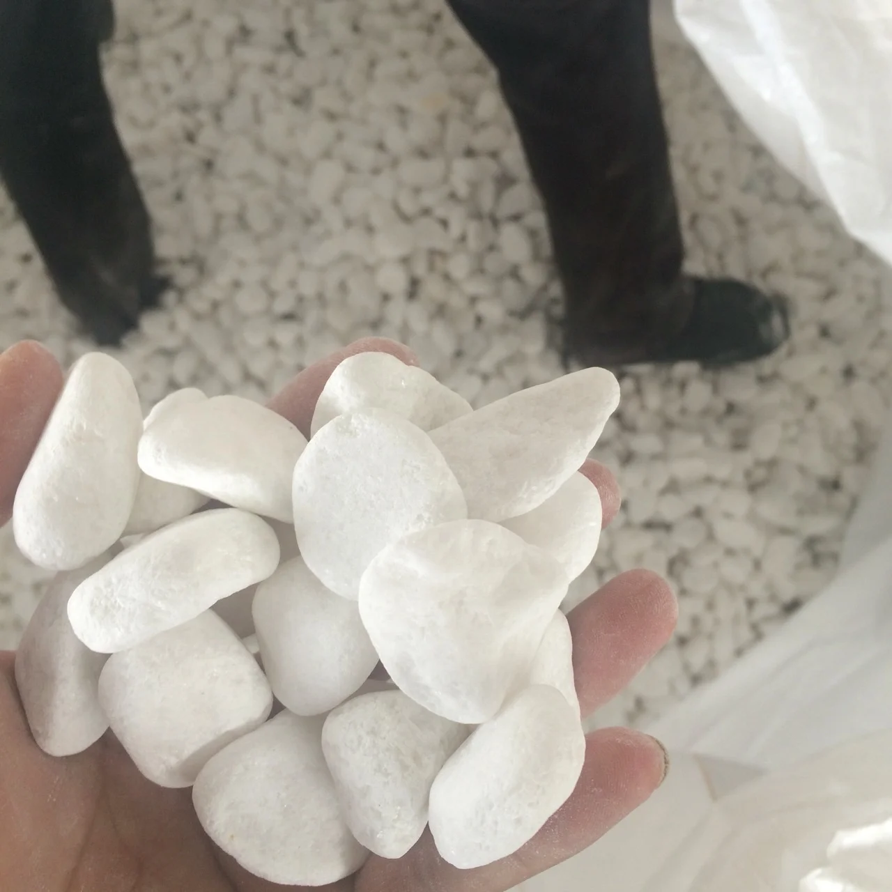 Modern Design Snow White Cobble Pebble Stones Natural Surface Gravel for Garden Aquarium and Landscaping Decorative Stone