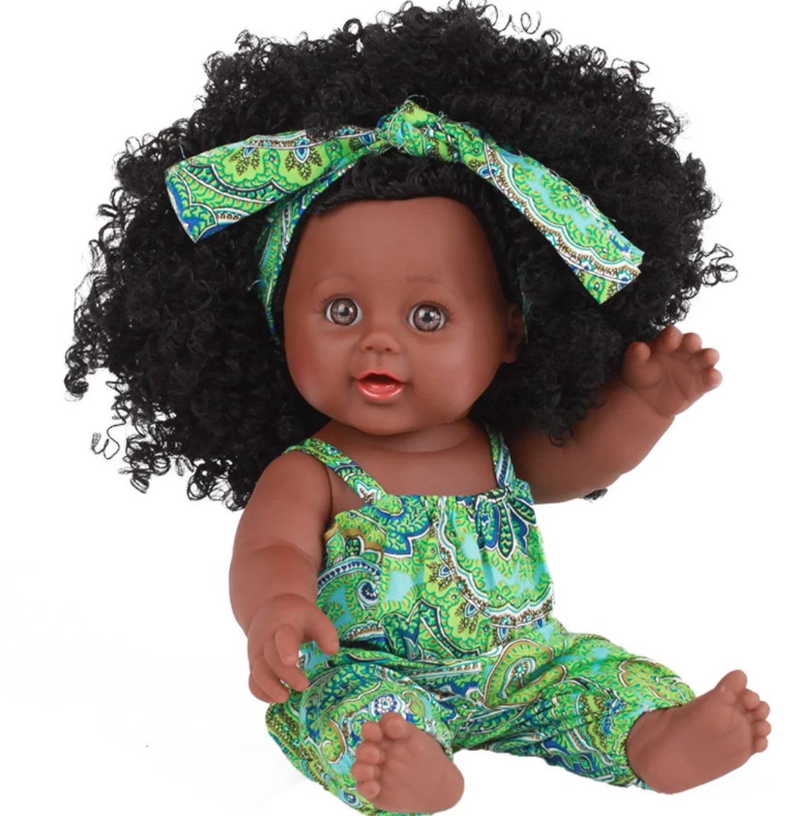 Afro Ankara Black Makeba doll Brown Girls Curly hair