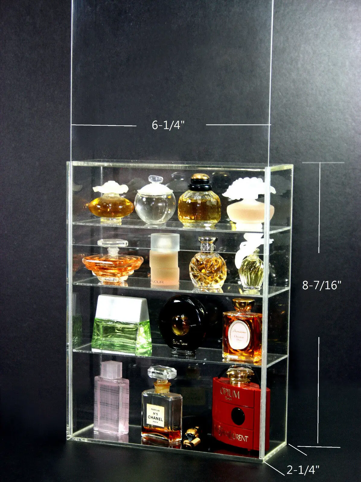 Small Acrylic display box for mini figurine, collectibles, model cars and perfume with sliding door