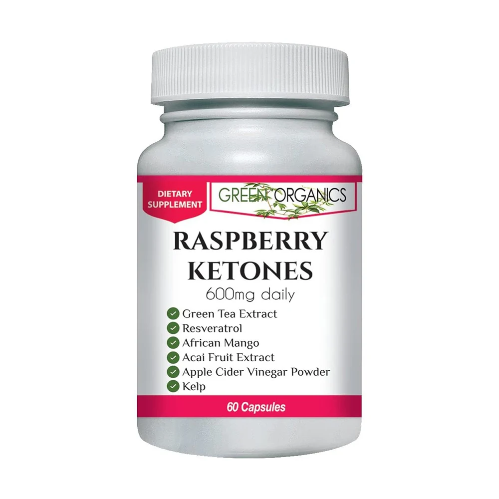 Зеленые органические Малиновые Кетоны сжигают калории при работе помогают потери веса 60 капсул диетические добавки продукты для похудения