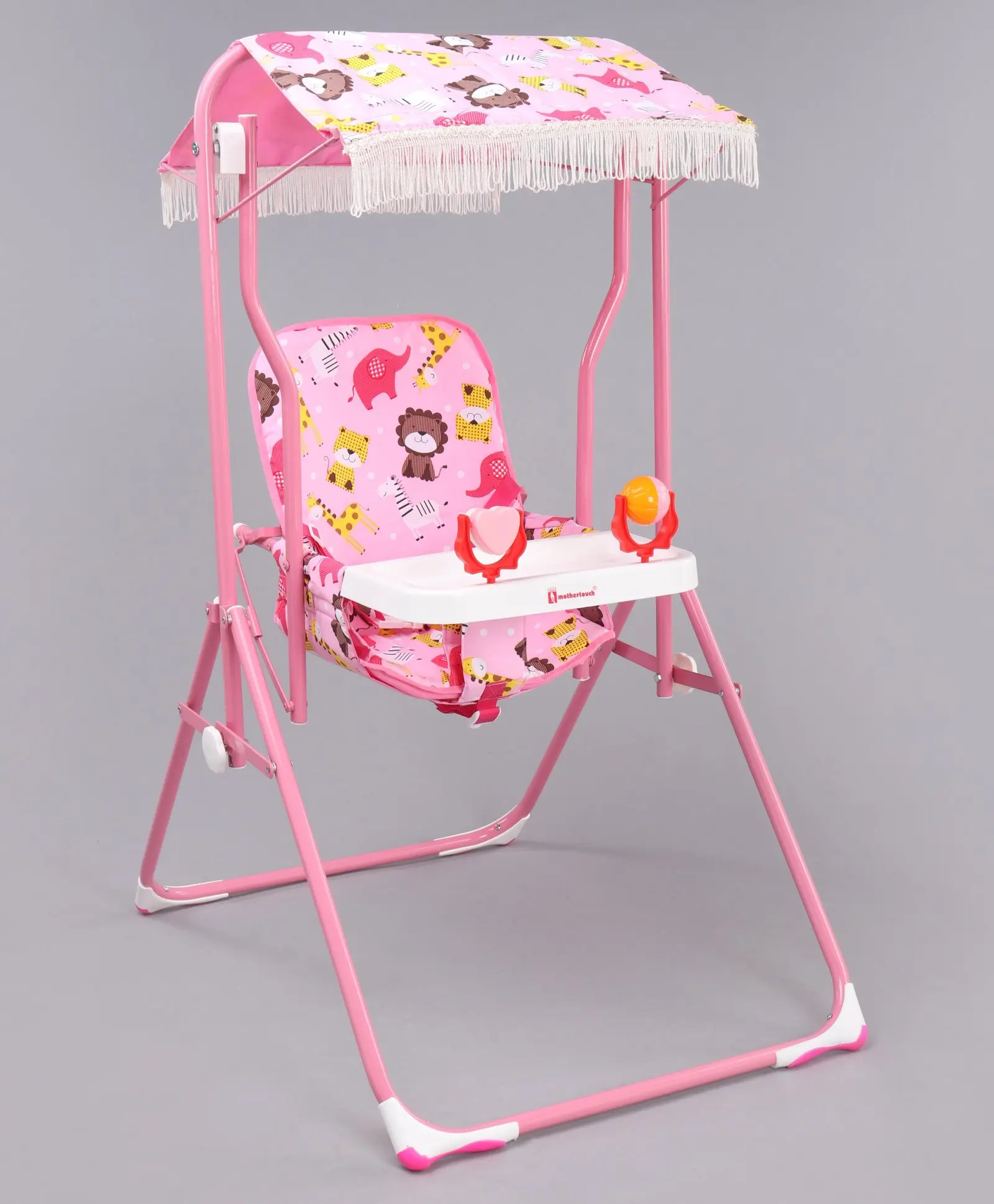 Популярные высококачественные детские качели для улицы, садовые качели розового цвета по оптовой цене, подходят для детей от 6 до 36 месяцев