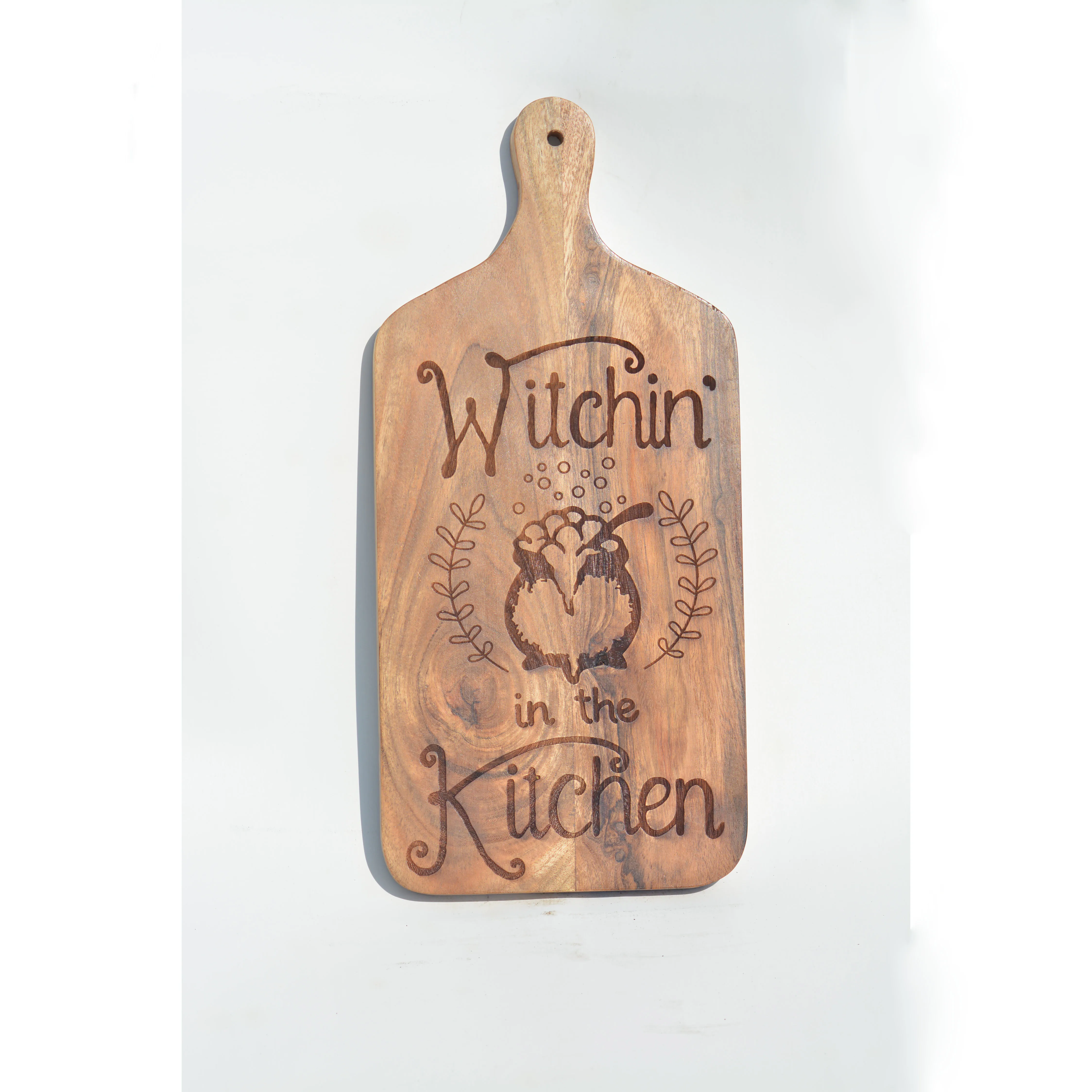 Bulk Cheap Acacia Wood Cutting Board with Handle Kitchen Home Kitchenware Different Design Butcher Chopping Block