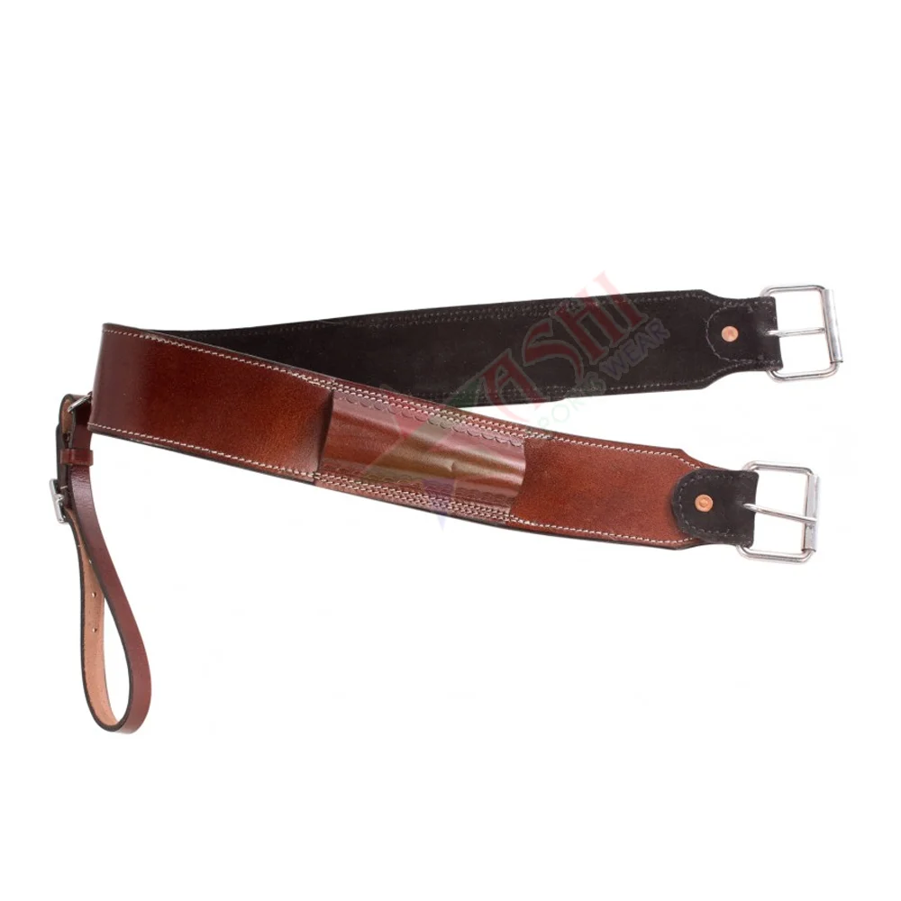 High Quality Genuine Leather Western Horse Girth Cinch Premium Leather Western Horse Back Girth Horse Custom Soft Saddle Girth