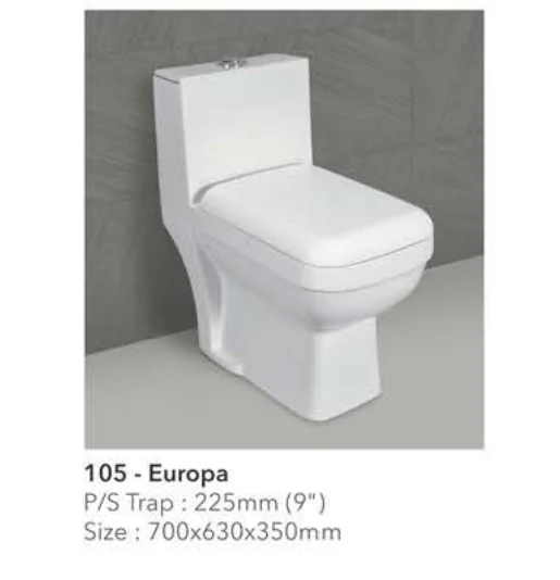 Sonata White Ceramic One Piece Toilet Water Closet