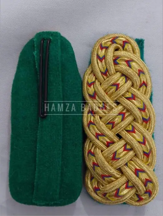 Military Uniforms Accessories Epaulettes & Shoulder Cords | Silver & Green Corded Shoulder Boards