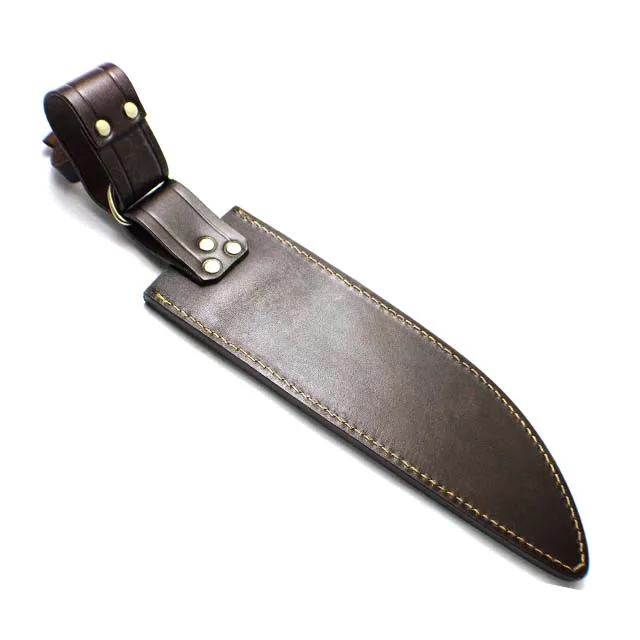 Hot Selling High Quality Low Price Rich Grain Textured Leather Sheath for Fixed Blade Bowie Knives