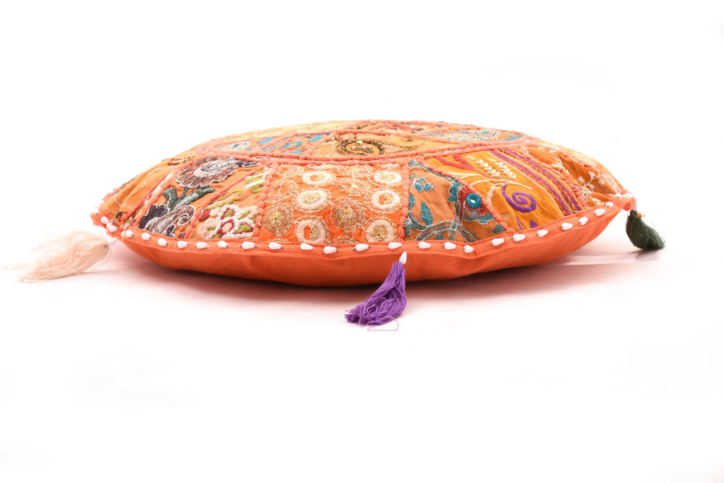 Rajasthani Patchwork Cotton Cushion Cover Indian Traditional Vintage Bohemian Decorative Sofa Chair Pillow Cover